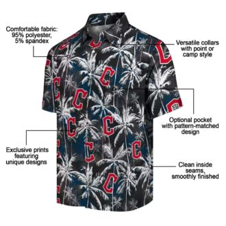 Tropical Palm Pattern Cleveland Guardians Hawaiian Shirt - Lightweight MLB Fan Apparel