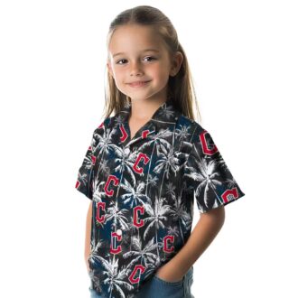 Tropical Palm Pattern Cleveland Guardians Hawaiian Shirt - Lightweight MLB Fan Apparel