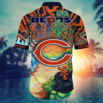 Best Chicago Bears Hawaiian Shirt for NFL Fans - Vintage Tropical Aloha Summer Style
