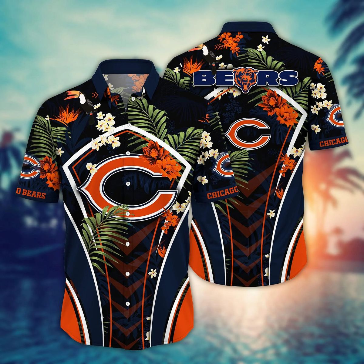 Best Chicago Bears NFL Floral Print Hawaiian Shirt 2025 - Summer Vacation & Game Day Look