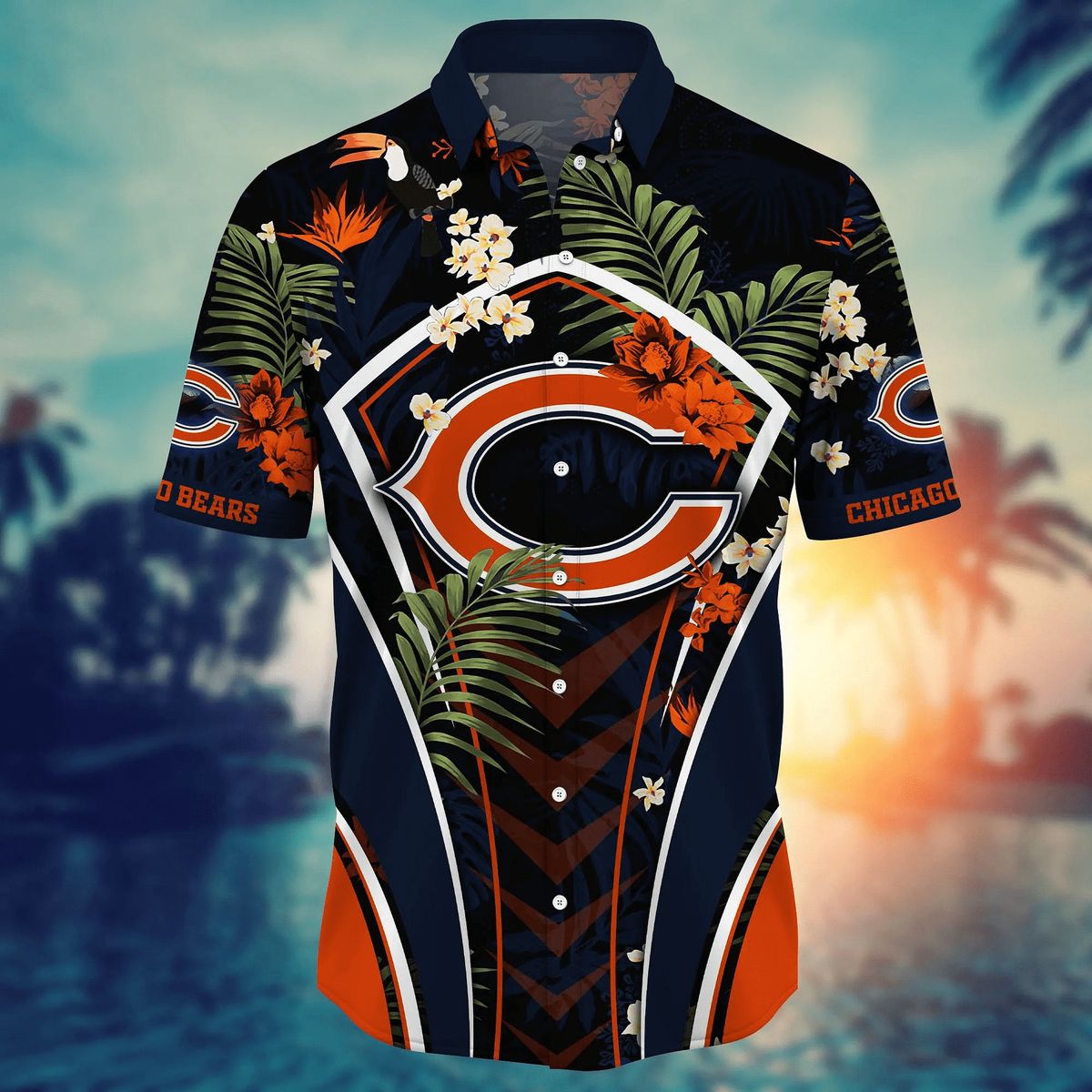 Best Chicago Bears NFL Floral Print Hawaiian Shirt 2025 - Summer Vacation & Game Day Look