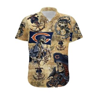 Chicago Bears Pirates Skull Hawaiian Shirt - NFL Tailgate Party Gear 2025