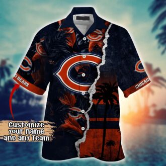 Custom Chicago Bears Aloha Hawaiian Shirt for Men - NFL Summer Vacation Fan Outfit 2025