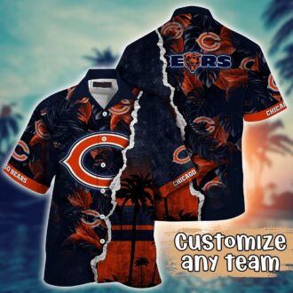 Custom Chicago Bears Aloha Hawaiian Shirt for Men - NFL Summer Vacation Fan Outfit 2025