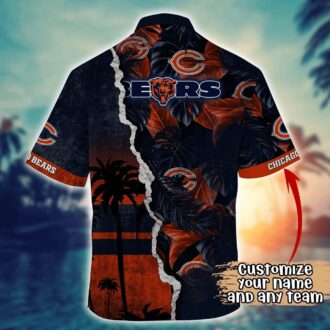 Custom Chicago Bears Aloha Hawaiian Shirt for Men - NFL Summer Vacation Fan Outfit 2025