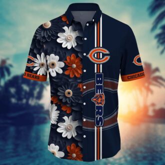 Floral Chicago Bears Summer Hawaiian Shirt - Official NFL Game Day Tailgate Clothing 2025