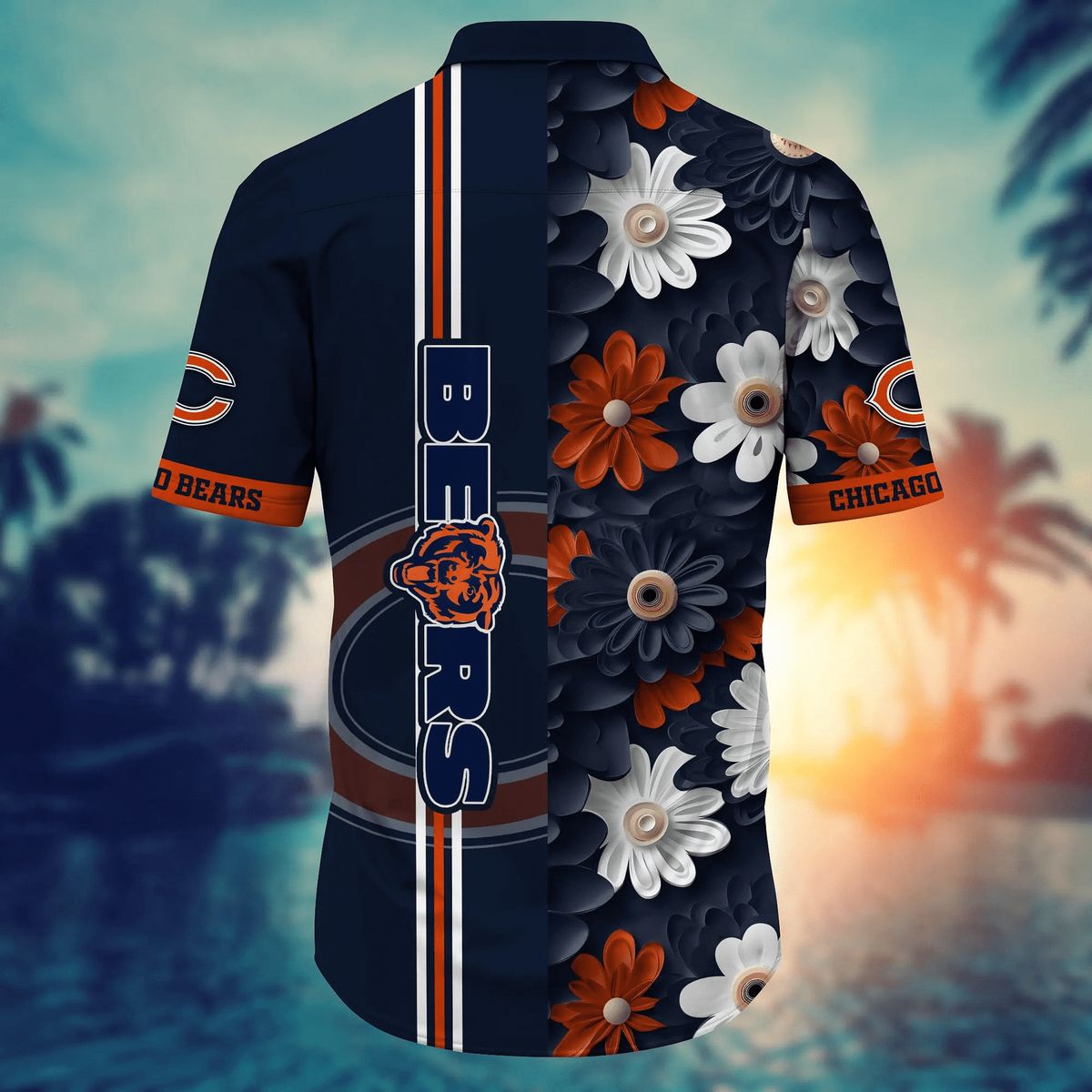 Floral Chicago Bears Summer Hawaiian Shirt - Official NFL Game Day Tailgate Clothing 2025