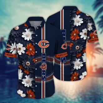 Floral Chicago Bears Summer Hawaiian Shirt - Official NFL Game Day Tailgate Clothing 2025