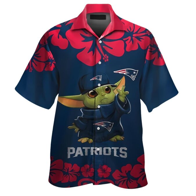 Baby Yoda New England Patriots Hawaiian Shirt - NFL Summer Short Sleeve Beach Outfit 2025