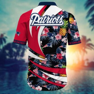 New England Patriots Aloha Shirt with Pineapple & Hibiscus Print - Game Day & Water Sports Outfit 2025