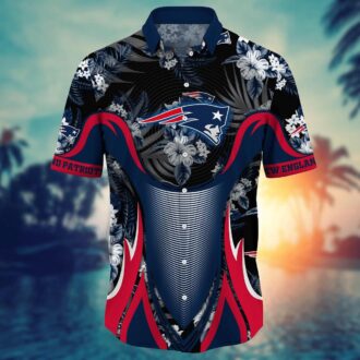 New England Patriots Sport Stripe Aloha Shirt - Tropical Game Day Outfit for True NFL Fans USA
