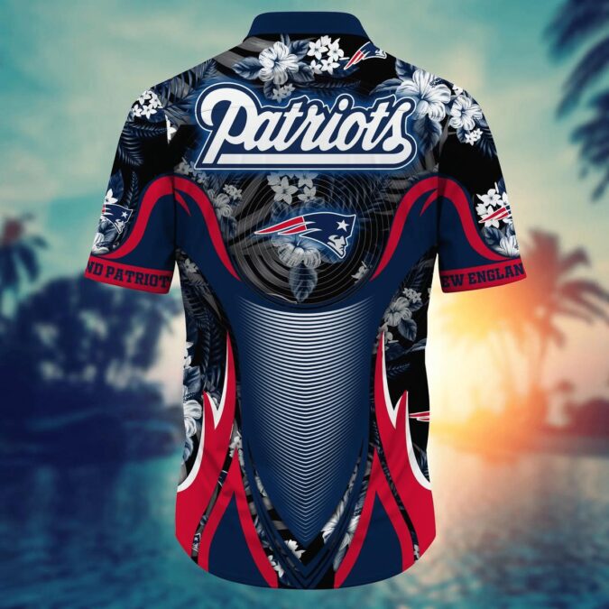 New England Patriots Sport Stripe Aloha Shirt - Tropical Game Day Outfit for True NFL Fans USA