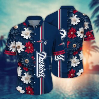 NFL New England Patriots Tropical Shirt - 3D Floral Aloha Look for Tailgate and Travel Fans