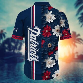 NFL New England Patriots Tropical Shirt - 3D Floral Aloha Look for Tailgate and Travel Fans