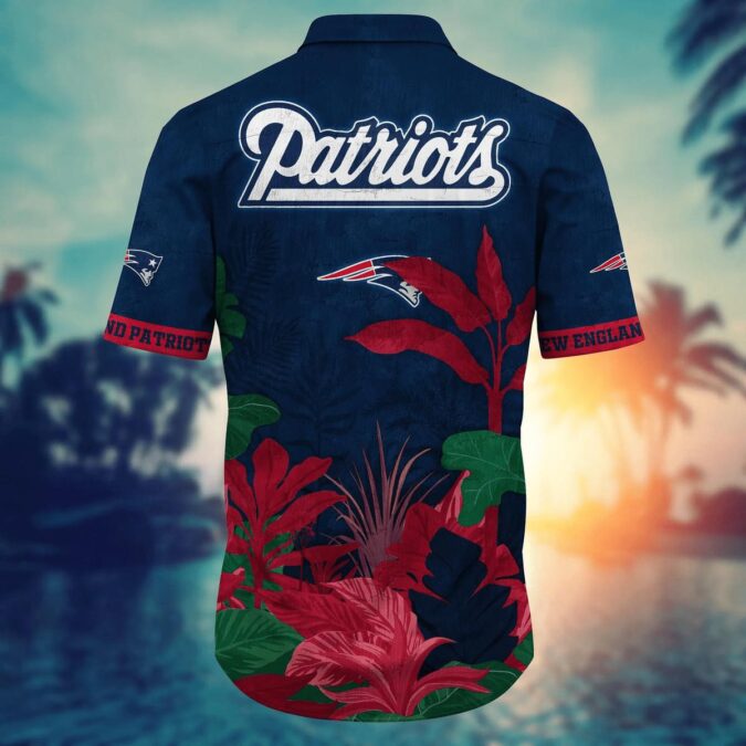 Stylish Patriots Hawaiian Shirt for Men and Women with Red and Green Botanical Pattern