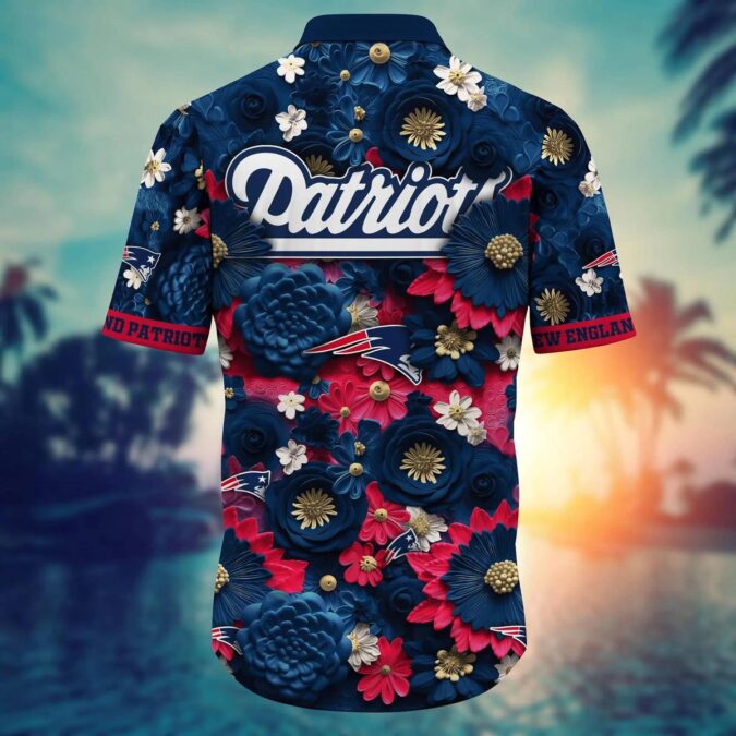 Trending New England Patriots NFL Hawaiian Shirt - Red Navy 3D Floral Fan Outfit for Tailgate & Beachwear