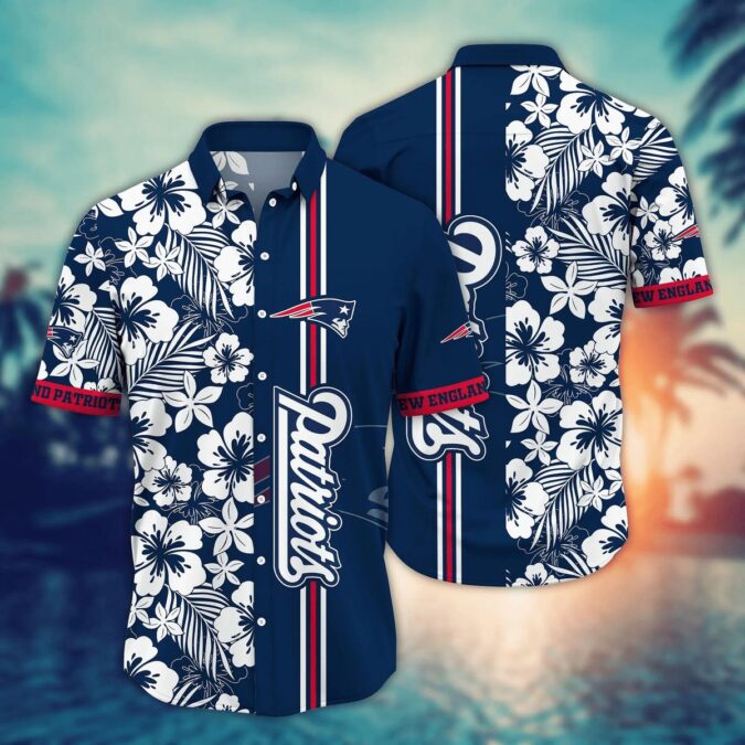 Unisex New England Patriots Summer Shirt - Classic Floral Aloha Style for 4th of July & Gameday USA