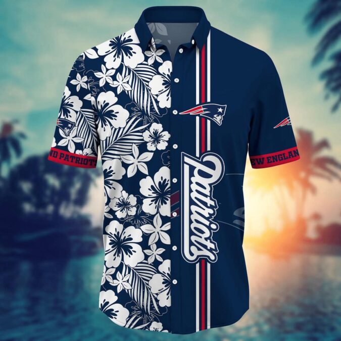 Unisex New England Patriots Summer Shirt - Classic Floral Aloha Style for 4th of July & Gameday USA