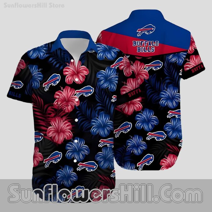 Buffalo Bills Black Floral Shirt for Beach Trips and Game Day Parties