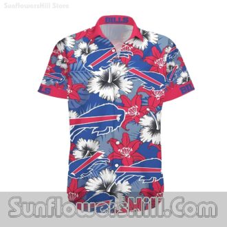 Buffalo Bills Blue and White Hibiscus Shirt for Game Day and Vacation Looks