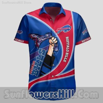 Buffalo Bills Bold Blue Red Casual Shirt for for 4th of July and Game Day Fans