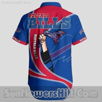 Buffalo Bills Bold Blue Red Casual Shirt for for 4th of July and Game Day Fans