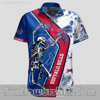 Buffalo Bills Fun Skeleton Aloha Shirt for Football Loving Dads