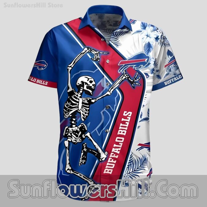 Buffalo Bills Fun Skeleton Aloha Shirt for Football Loving Dads