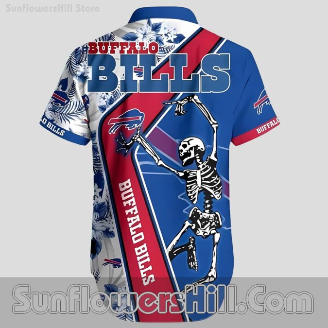 Buffalo Bills Fun Skeleton Aloha Shirt for Football Loving Dads