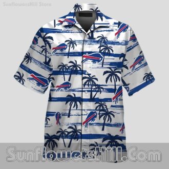Buffalo Bills Palm Tree Button Up Shirt for Summer Beach Trips and Tailgate Days