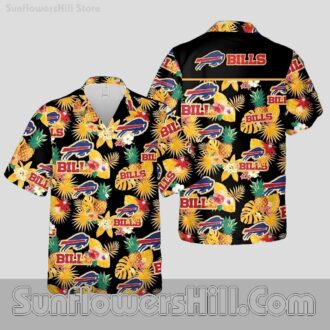 Buffalo Bills Pineapple Print Hawaiian Shirt for Summer Beach Trips and Tailgate Fun