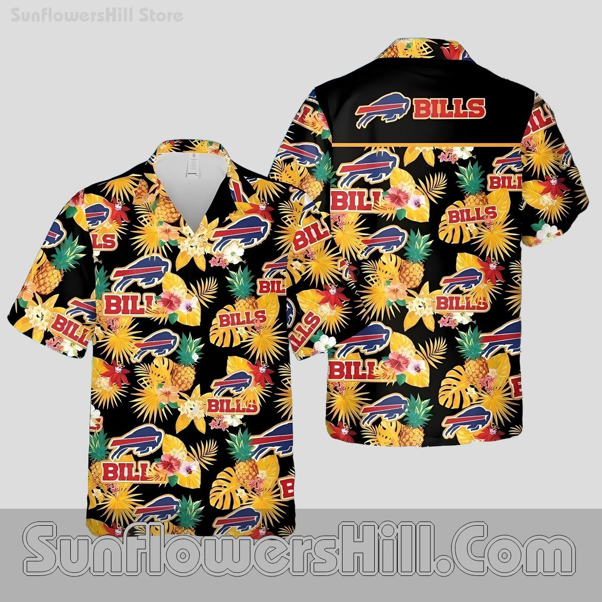 Buffalo Bills Pineapple Print Hawaiian Shirt for Summer Beach Trips and Tailgate Fun