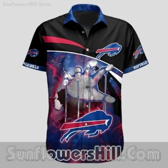 Buffalo Bills Puppet Master Button Up Shirt for Game Day and Comic Fans