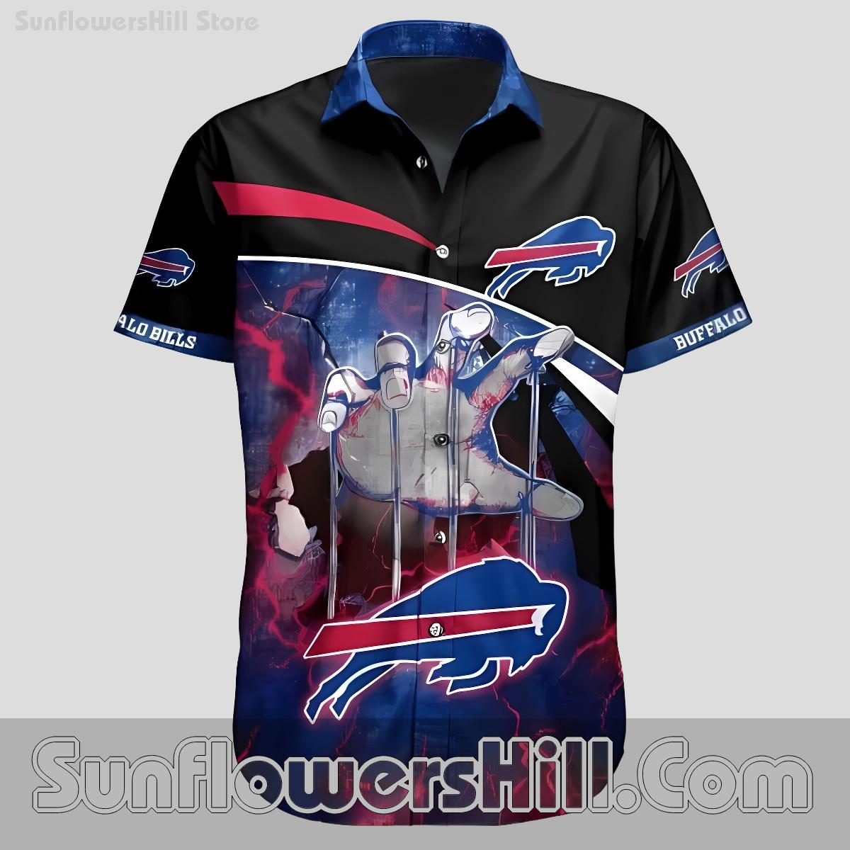 Buffalo Bills Puppet Master Button Up Shirt for Game Day and Comic Fans