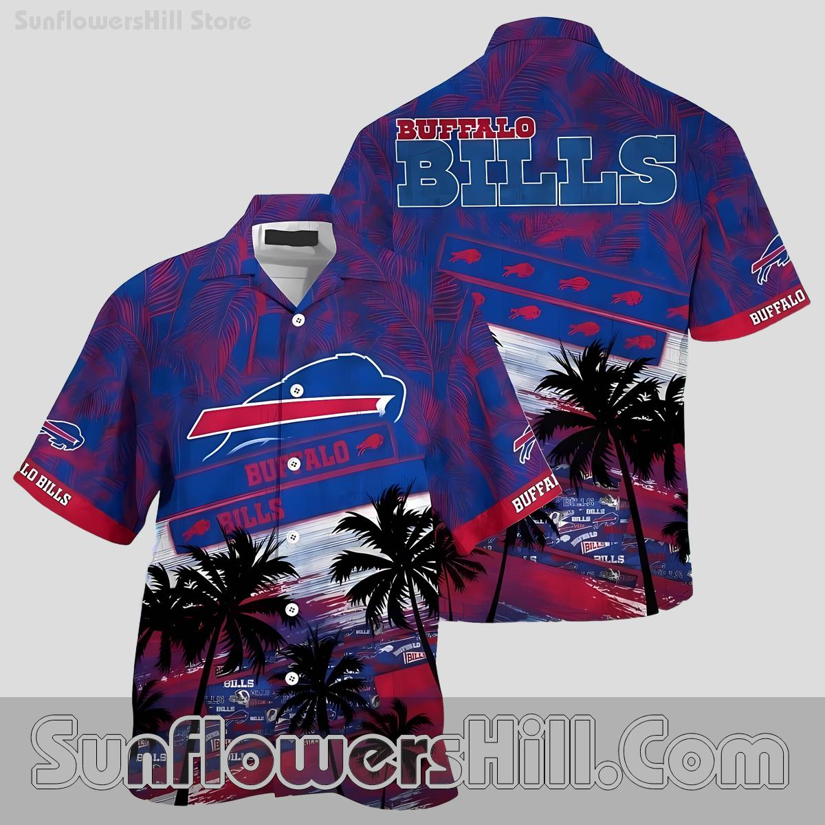 Buffalo Bills Red Palm Tree Hawaiian Shirt for Beach Trips and Tailgate Days