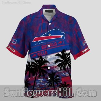 Buffalo Bills Red Palm Tree Hawaiian Shirt for Beach Trips and Tailgate Days