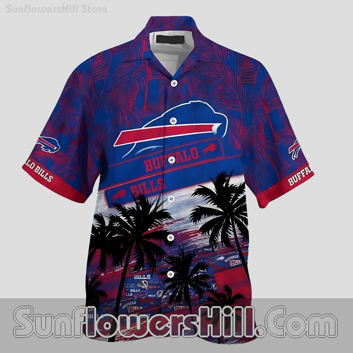 Buffalo Bills Red Palm Tree Hawaiian Shirt for Beach Trips and Tailgate Days