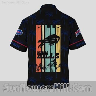 Buffalo Bills Retro Sunset Button Up Shirt for Beach Trips and Summer Tailgates