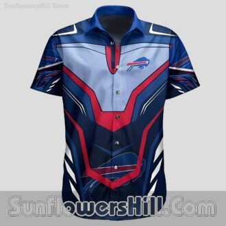 Buffalo Bills Superhero Armor Button Up Shirt for Game Day and Comic Fans