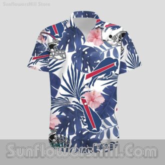 Buffalo Bills White Floral Casual Shirt for Family Summer Outings
