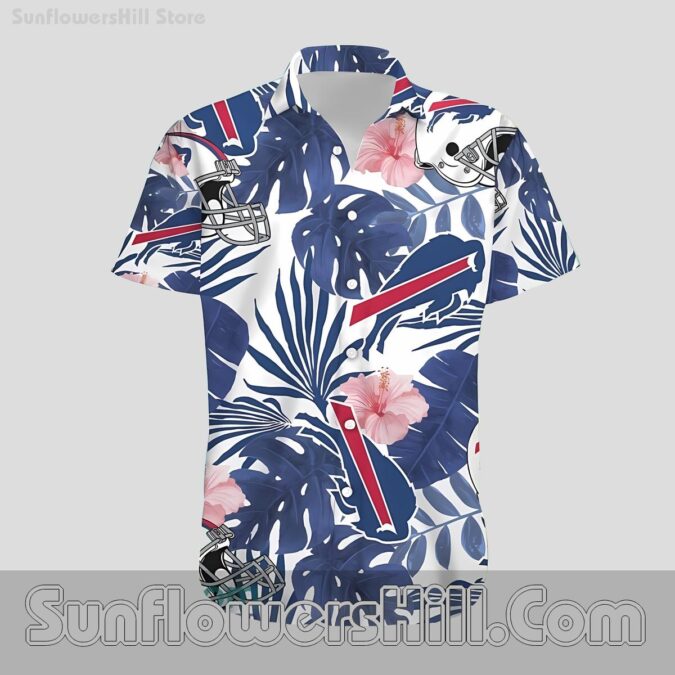 Buffalo Bills White Floral Casual Shirt for Family Summer Outings