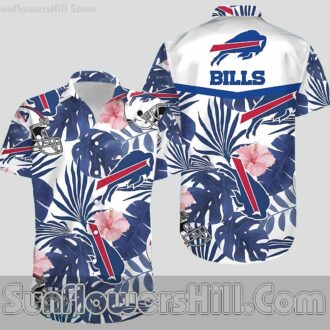 Buffalo Bills White Floral Casual Shirt for Family Summer Outings