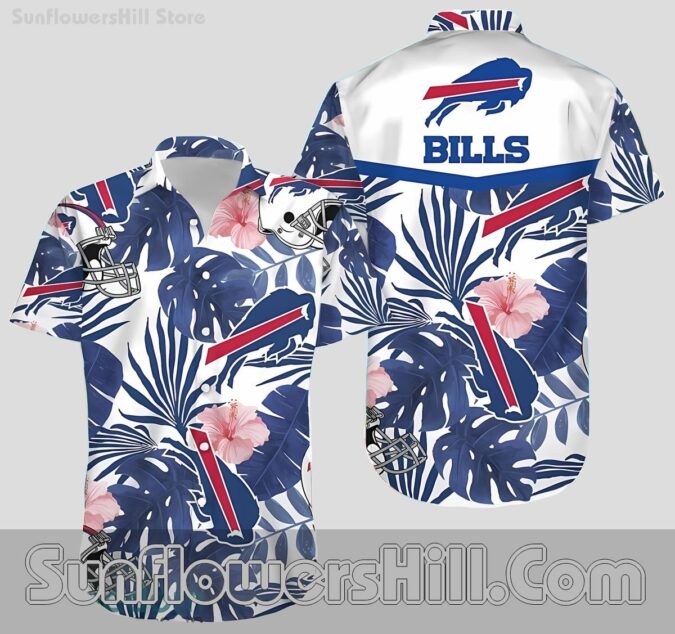 Buffalo Bills White Floral Casual Shirt for Family Summer Outings