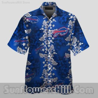 Buffalo Bills Elegant Leaf Print Short Sleeve Shirt for Fans and Friends