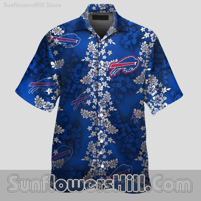 Buffalo Bills Elegant Leaf Print Short Sleeve Shirt for Fans and Friends