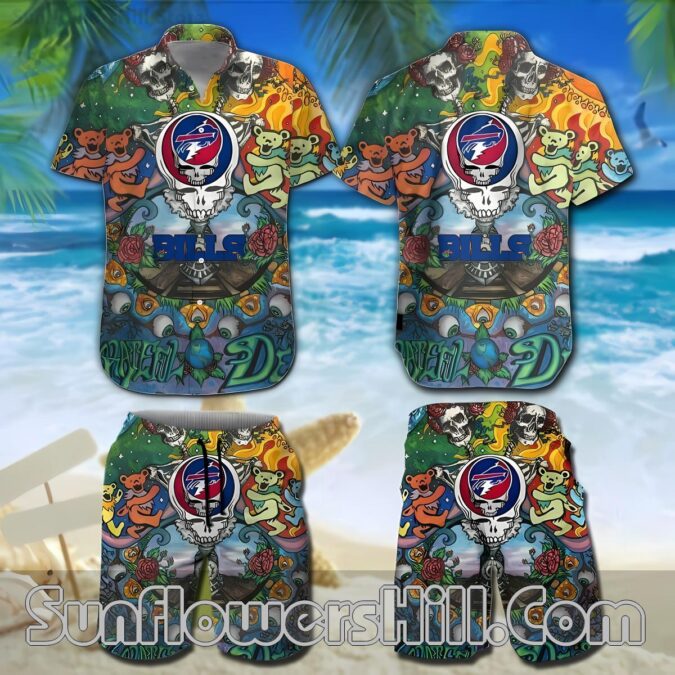 Buffalo Bills Grateful Dead Inspired Aloha Shirt for Music Loving Fans