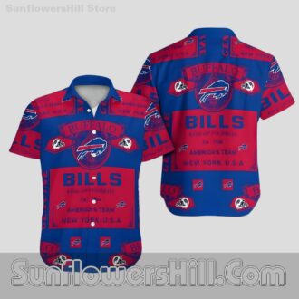 Buffalo Bills Aloha Pattern Short Sleeve Shirt for Relaxed Weekend Outfits