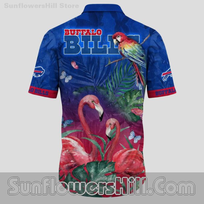 Buffalo Bills Bird Flamingo Red Flower Aloha Shirt for Backyard Tailgates