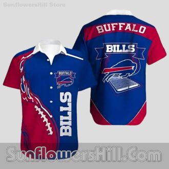 Buffalo Bills Blue Fire Rugby Button Up Shirt for Dad’s BBQ