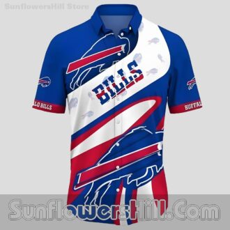 Buffalo Bills Blue Red White Soft Casual Shirt for Summer Cookouts